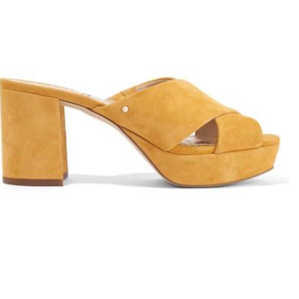 EUC Suede Platform Sam Edelman Mustard Shoes